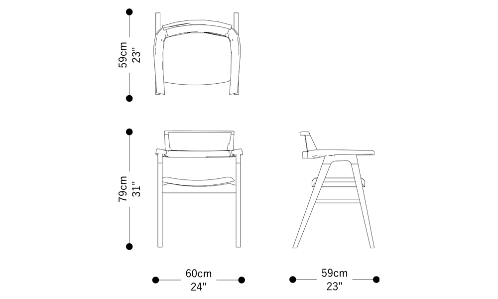 Image of the main dimensions of the product